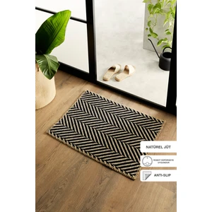 Ocean Home Textile Siyah Renk Balıksırtı Jüt Paspas 50 x 70 cm