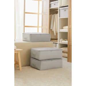 Ocean Home Textile 3 Adet Büyük Boy Gri Balıksırtı Baza Altı Yastık Yorgan Kazak Hurcu,Hurç 62x46x22 cm