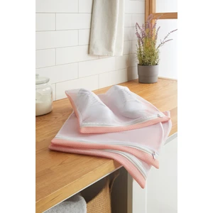 Ocean Home Textile 3 Adet Pembe Fermuarlı Ayakkabı Çamaşır Yıkama Filesi Torbası 35x40 cm