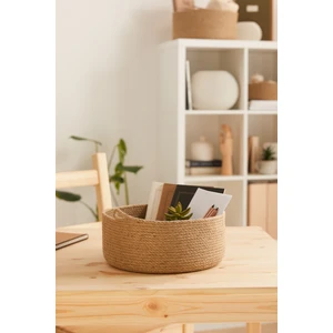 Ocean Home Textile Jüt Halat Düzenleyici Saklama Dekoratif Sepet Organizer 30x12 cm