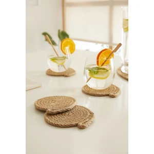 Ocean Home Textile 4'lü Jüt Halat Bardak Altlığı