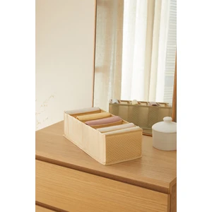 Ocean Home Textile 8 Bölmeli Bej Balıksırtı Dolap Çekmece İçi Akordiyon Tipi Katlanır Çamaşır Düzenleyici Organizer
