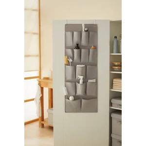 Ocean Home Textile Gri 16 Cepli Çok Amaçlı Askılı Dolap İçi Banyo Mutfak Düzenleyici Terlik Organizer 45x125 cm