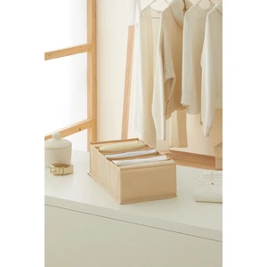 Ocean Home Textile 7 Bölmeli Bej Balıksırtı Dolap Çekmece İçi Akordiyon Tipi Katlanır Çamaşır Düzenleyici Organizer