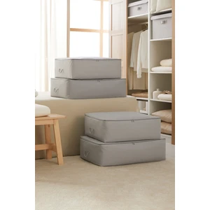 Ocean Home Textile 4'lü Gri Balıksırtı Baza Altı Yastık Yorgan Kazak Hurcu , Hurç