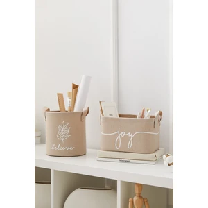 Ocean Home Textile 2'li Set Bej Dolap İçi Çamaşır Çocuk Odası Oyuncak Düzenleyici Katlanır Saklama Sepeti Organizer