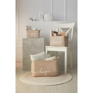 Ocean Home Textile 3'lü Set Bej, Dolap İçi Çamaşır Çocuk Odası Oyuncak Düzenleyici Katlanır Saklama Sepeti Organizer
