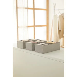 Ocean Home Textile 3 Adet 8 Bölmeli Gri Dolap Çekmece İçi Akordiyon Tipi Katlanır Çamaşır Düzenleyici Organizer