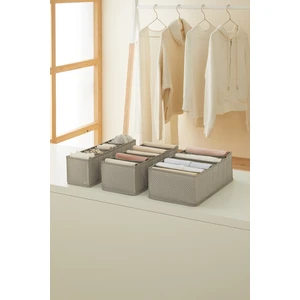 Ocean Home Textile 3'lü Set Gri Dolap Çekmece İçi Akordiyon Tipi Katlanır Çamaşır Düzenleyici Organizer