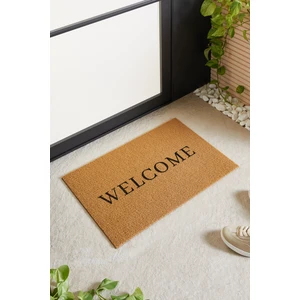 Ocean Home Textile 360 Gr Kaymaz Tabanlı Bej Renk Welcome Kapı Önü Paspası 40x60 cm