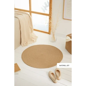 Naturel Jüt Halı Kilim 80 cm çap