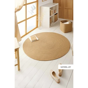 Ocean Home Textile Naturel Jüt  Halı Kilim 120 cm çap