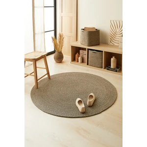 Ocean Home Textile Siyah Kırçıllı Jüt Halı Kilim 120 cm çap