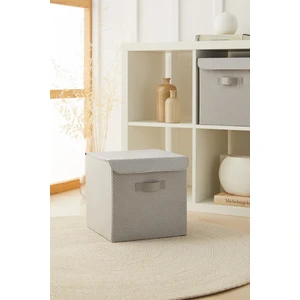 Ocean Home Textile Gri Kapaklı Dolap İçi Çamaşır Oyuncak Düzenleyici Katlanır Saklama Kutusu 30x30x30 cm