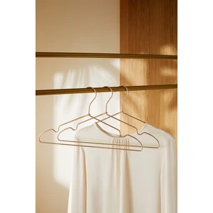 Ocean Home Textile 3 Adet Gold Metal Elbise Kıyafet Askısı, Giysi Askısı 22x41x0.4 cm