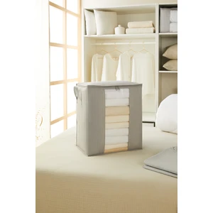 Ocean Home Textile Pencereli Gri Kapitone Yastık Yorgan Kazak Hurcu, Hurç 45x30x50 cm