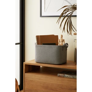 Ocean Home Textile Antrasit Dokulu Dolap İçi Çamaşır Oyuncak Düzenleyici Katlanır Saklama Sepeti Organizer 30x21x18 cm