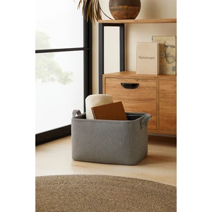 Ocean Home Textile Antrasit Dokulu Dolap İçi Çamaşır Oyuncak Düzenleyici Katlanır Saklama Sepeti Organizer 36x27x22 cm