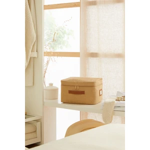 Ocean Home Textile Küçük Boy Jüt Kumaş Baza Altı Valiz Düzenleyici Hurç 30x22x18 cm