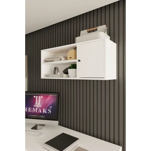 Bole 90  cm  Çok Amaçlı Ofis Evrak Üst Dolabı Beyaz