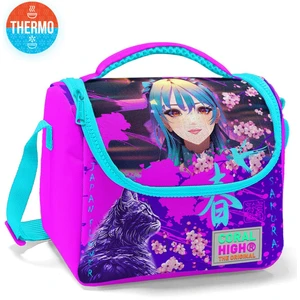 Coral High Kids Mor Pembe Anime Kedi Desenli Thermo Beslenme Çantası 11753