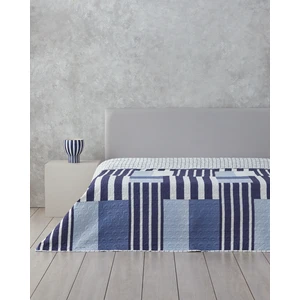 English Home Patch Line King Size Çok Amaçlı Örtü Lacivert
