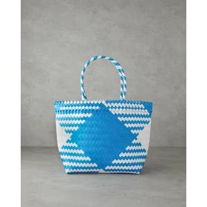 English Home Ariana Çanta Mavi Büyük Boy Hasır Desenli Kadın