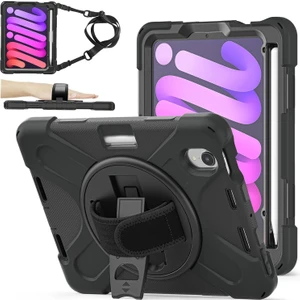 Apple iPad Mini 6 Nesil Zırhlı Armour Defender Askılı Kılıf A2567 A2568 A2569