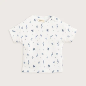 Under The Sea Baskılı Tshirt Ekru