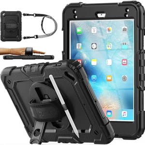 Apple iPad Mini 5 Nesil Zırhlı Armour Defender Askılı Kılıf A2133 A2124 A2126 A2125