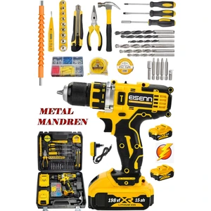 Projcb Plus American Sword Darbeli 58 V 10 Amp Yeni Nesil Lion Akülü Vidalama MATKAP+100 Pcs Combo Set