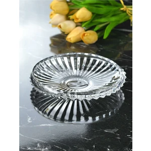 İnova Home Decor Çizgi Desen Cam Pasta Tabağı Takımı - 6 Lı