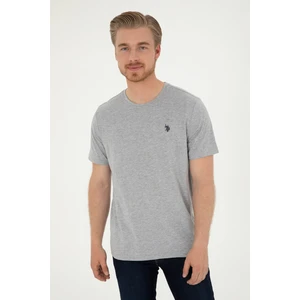 U.S. Polo Assn. Erkek Gri Melanj Tişört Basic 50279632-VR086