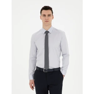 Pierre Cardin Erkek Gri Slim Fit Uzun Kollu Basic Gömlek 50286102-VR024