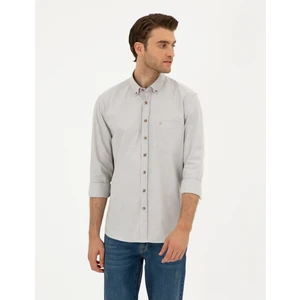 Pierre Cardin Erkek Bej Regular Fit Uzun Kollu Gömlek 50296061-VR011
