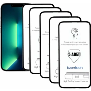 iPhone 13 Pro ile Uyumlu Ekran Koruyucu Tam Kaplayan 5li Set