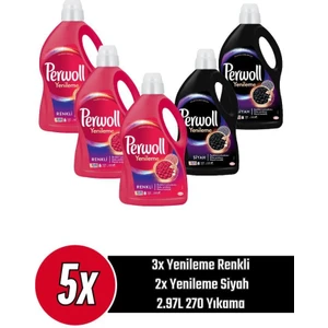 Sıvı Çamaşır Deterjanı 5 x 2,97 (270 Yıkama) 3 Renkli + 2 Siyah