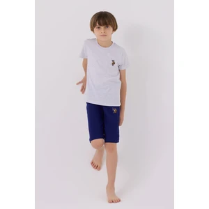 U.S. Polo Assn. Light Blue Gri Erkek Çocuk Bermuda Takım