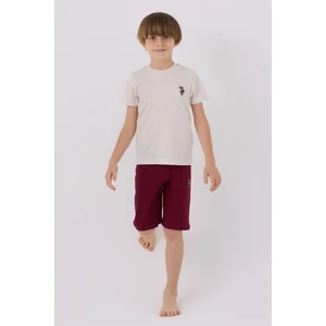 U.S. Polo Assn. Light Blue Bordo Erkek Çocuk Bermuda Takım