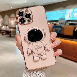 MAB Apple iPhone 12 Pro Uyumlu Astronot Standlı Kamera Lens Korumalı Telefon Kılıfı