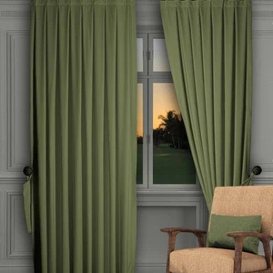 Devrim Olivya Tekstil Petek Kadife Dokulu Lüks  Suyeşili  Ada Fon Perde En  x  Yükseklik