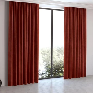 Devrim Olivya Tekstil Petek Kadife Dokulu Lüks  Kiremit  Ada Fon Perde En  x  Yükseklik