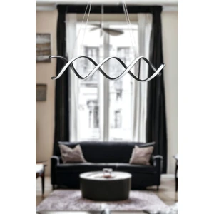 Fer Avize Liana Modern Tasarım Siyah Renk Beyaz Ledli Cafe - Mutfak - Salon 2 Li LED Avize