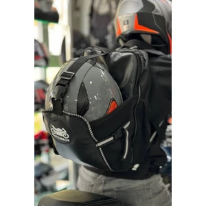 Su Geçirmez Karbon Desenli Deri Motosiklet Sırt Çantası – Reflektörlü, Kask Bölmeli, Günlük ve Seyahat İçin