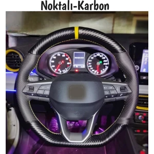 Gürler Oto Kılıf ve Aksesuar Universal Dikmeli Direksiyon Kılıfı Noktalı Kabon Sarı Yüzüklü 38×10.5cm