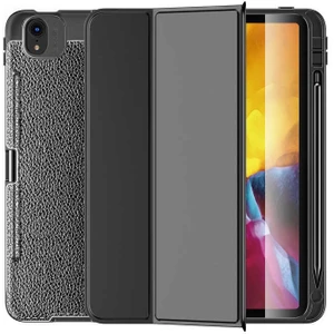 iPad Air 11 İnç M2 Çipli 6.Nesil 2024 Kılıf Deri Görünümlü Kalem Yuvalı Uyku Modlu Lüx Case