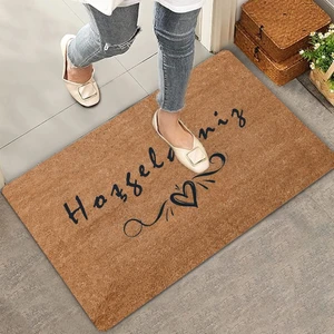 Valerine Life Kara Kalem Kalp Hoş Geldiniz Kapı Önü Paspası 45X70CM