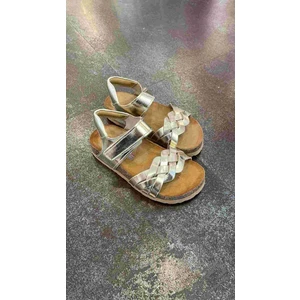 22-36 Numara Mantar Taban Deri Gold Sandalet