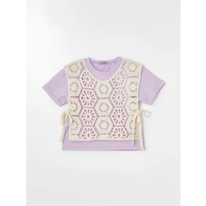 Little Star Kız Çocuk Motif Yelekli Dantelli Bluz