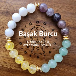 Şifa Köşesi Başak Burcu Orjinal Doğal Taş Kadın ve Erkek Bileklik